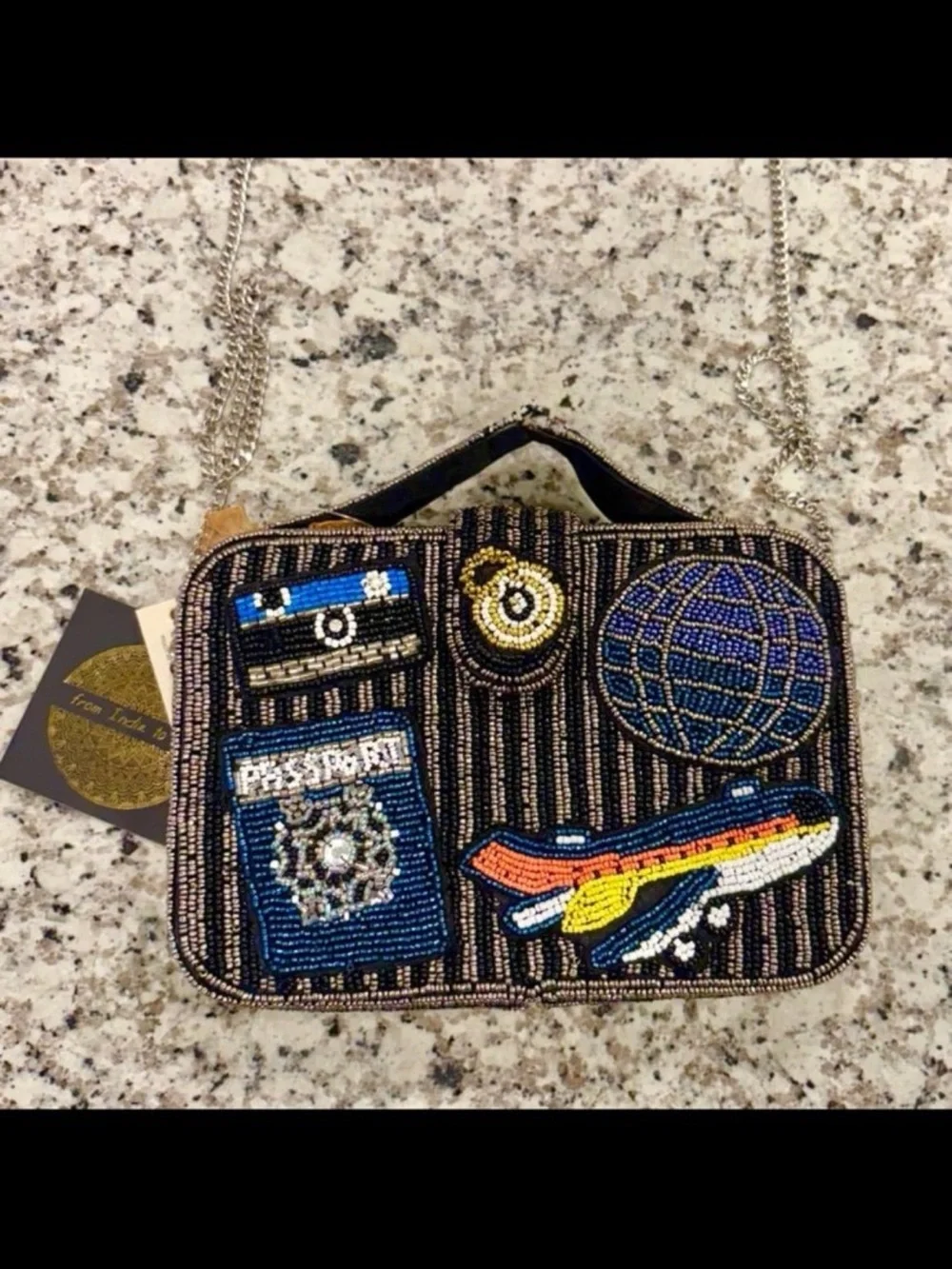 NWT viral beaded travel passport clutch $70